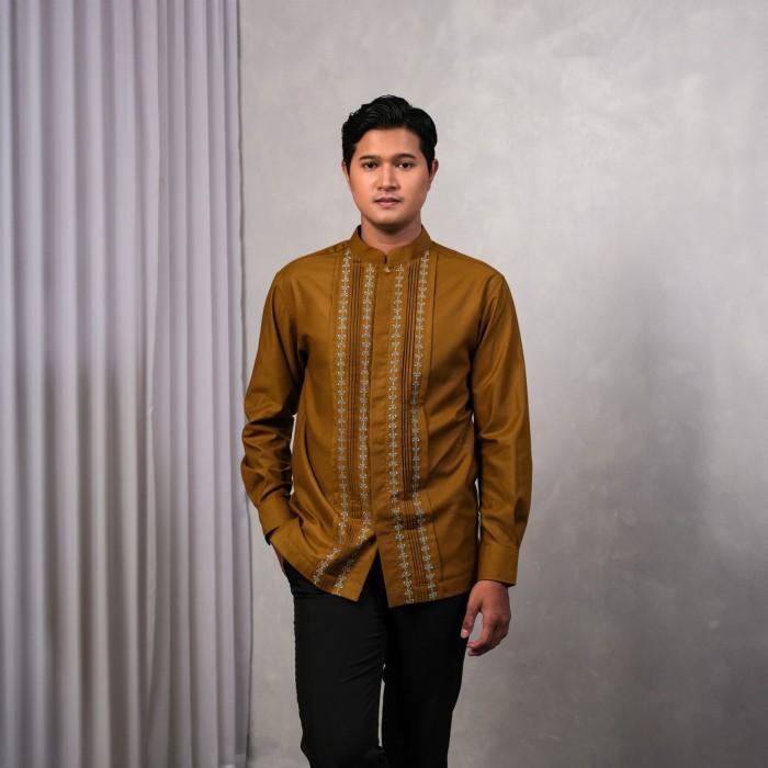 PROMO Shafira - Dean Menswear Mustard | Baju Koko Tangan Panjang