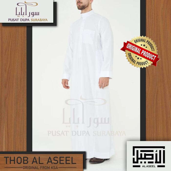 SALE TERMURAH THOBE GAMIS SAUDI AL ASEEL ORIGINAL /PRIA/JUBAH/PUTIH/PREMIUM/IMPORT DUS & PAPPER BAG/