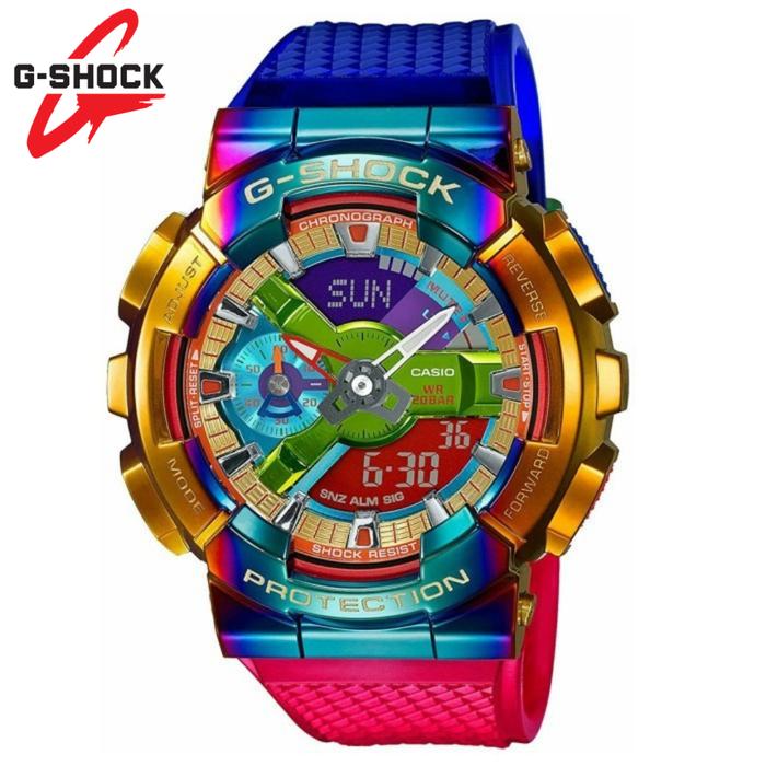 JAM TANGAN PRIA G SHOCK GM-110 CASING STAINLESS STEEL AUTOLIGHT - MULTICOLOR