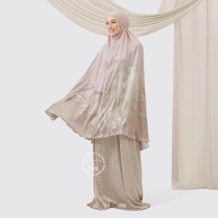 PRODUK TERLARIS MUKENA TRAVEL PRINTING MIRAYA X SENYA TALAVERA SILK PINK READYY