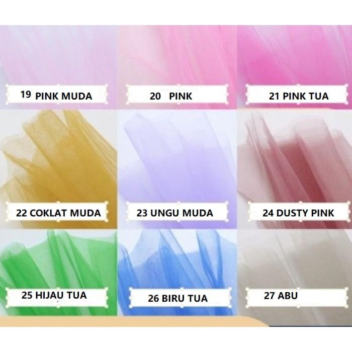 KATALOG 2 Kain Tulle Tile Kaku Polos Bahan Tulle Hampers Tule Kasar