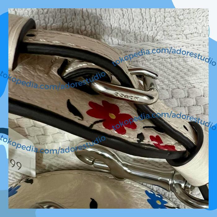 COACH STRAP WITH FLORAL PRINT STRAP TAS WANITA TALI TAS WANITA AKSESORIS TAS WANITA STRAP BUNGA WANI