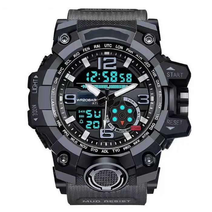 Jam Tangan Pria Sport Watch Analog Digital Gshock WR20BAR Rubber Original Water Resist