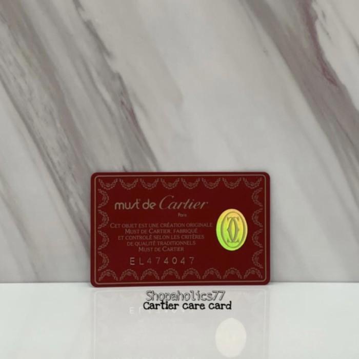 CXRTIER CARE CARD / AUTHENTICITY CARD