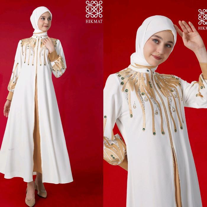 ABAYA HIKMAT FASHION A5544 WHITE