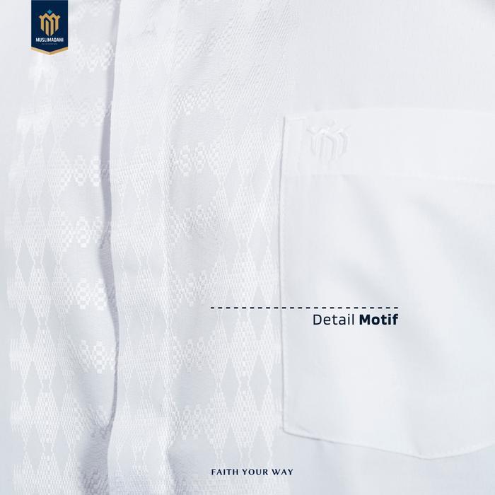 PRODUK TERLARIS MUSLIMADANI BAJU KOKO DEWASA SYAREEF KEMKO LENGAN PENDEK BAJU KOKO PUTIH KATUN MOTIF