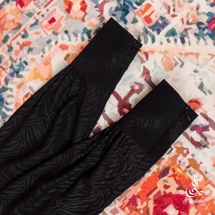 ABAYA RASHIQA EMBOS JETBLACK - AL ARABIAN #AYRANASHWA #ALARABIAN