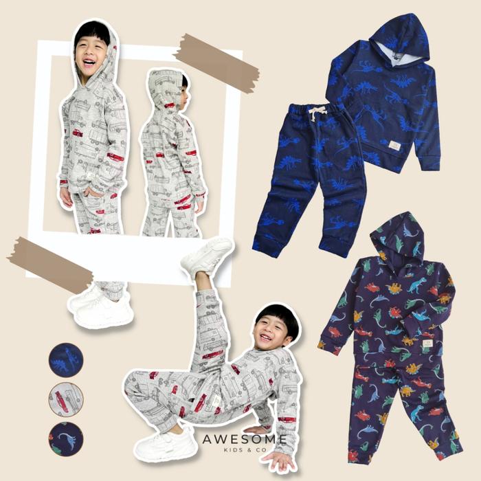 Awesomekids Set Setelan Sweater Jaket Jogger Sweater Hoodie Training Tracksuit Anak Diego Tracksuit