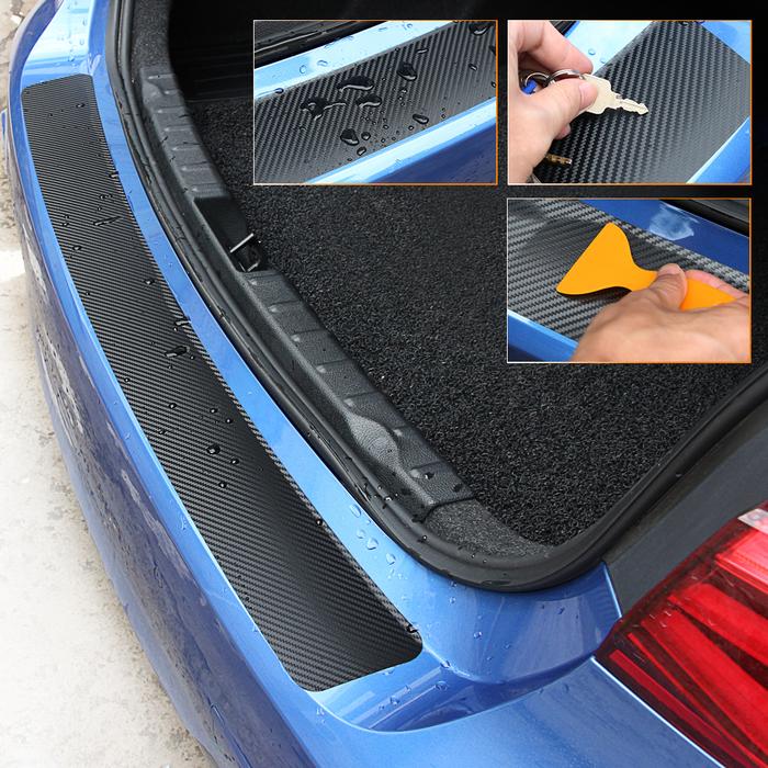 Carbon Fiber Car Trunk Rear Bumper Sticker  renault megane megane 3 suzuki sx4 mazda 2 peugeot 508 o