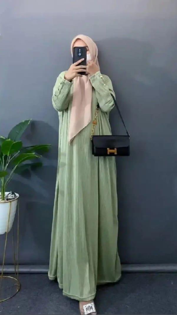 Gamis Inara Button Knit Premium / Innara / Gamis Inara knit / Inara knit Kondru / Gamis knit condru 