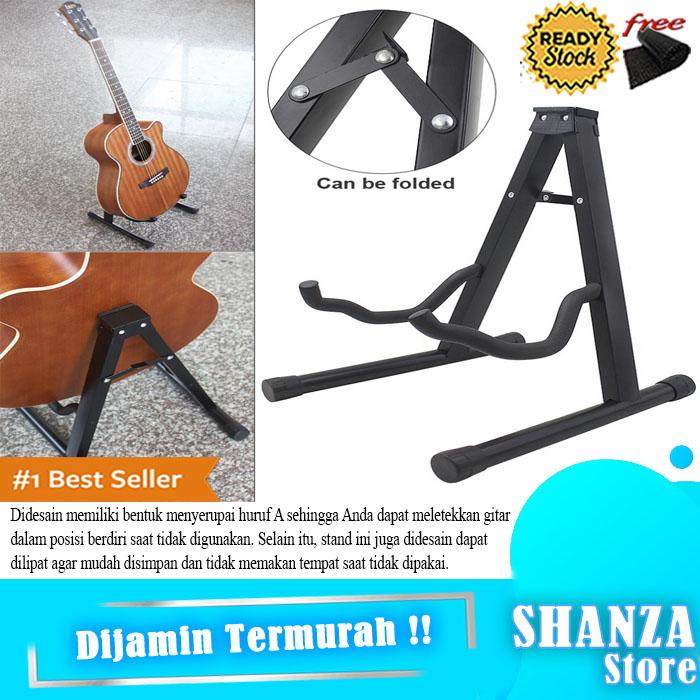 STORE ABADI - BISA COD - Dudukan Gitar Bahan Alumunium - Dudukan Gitar Lipat - Dudukan Guitar Lipat