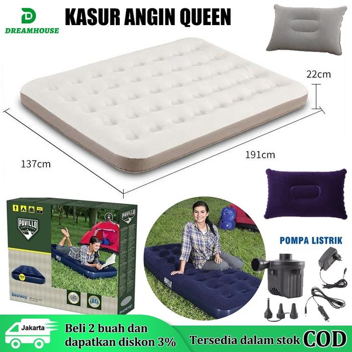Produk Air Bed/Kasur Angin Queen/kasur angin intex/kasur angin camping/kasur angin otomatis viral/ka