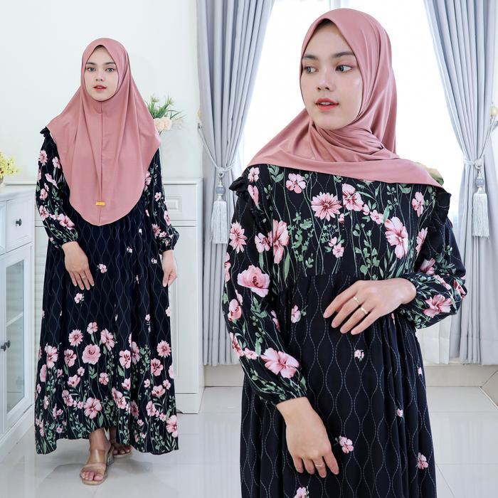 Terbaru!!! Dress Arumi Set Hijab - Gamis Jumbo Muslim Ready