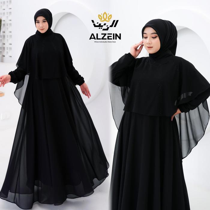 Terlaris Raudhah Dress Set Hijab Segi Empat Ceruty Armany Babydoll By Alzein Gamis Muslim Lebaran 20