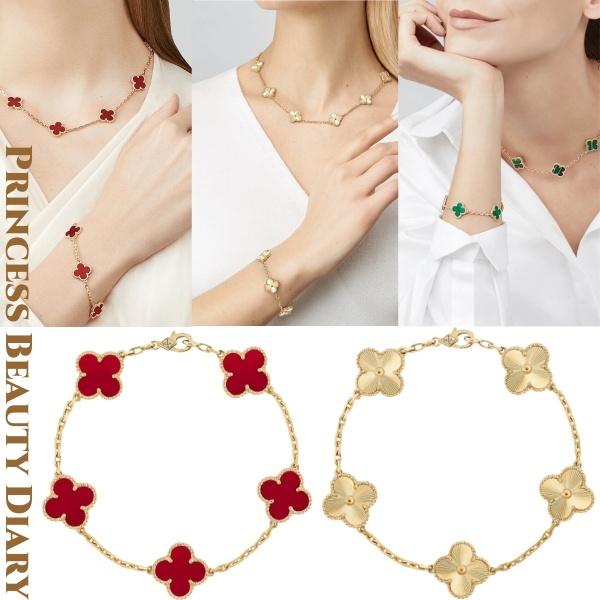 READY_ BRACELET VAN CLEEF ARPELS VCA GELANG WANITA 18K EMAS LIMA -BUNGA TIDAK KEHILANGAN WARNA/GELAN