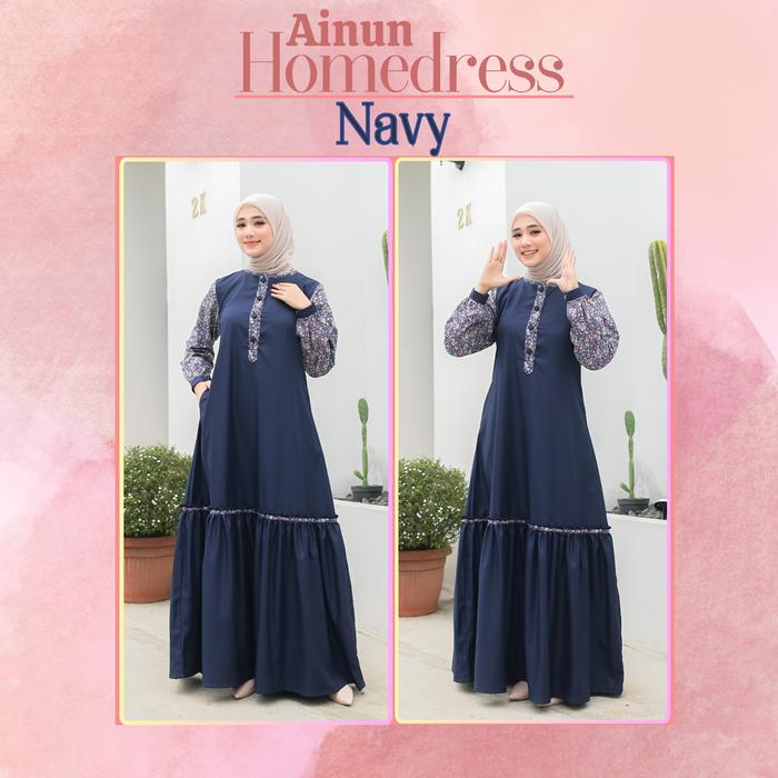 Roris Fasion AINUN NAVY | Gamis model terbaru untuk remaja dan dewasa