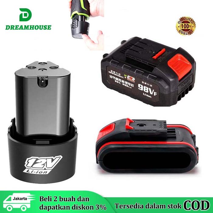 Produk Baterai Litium Li-Ion 12V 36V 98V Baterai Bor Elektrik Cordless Rechargeable atau Charger- Ba