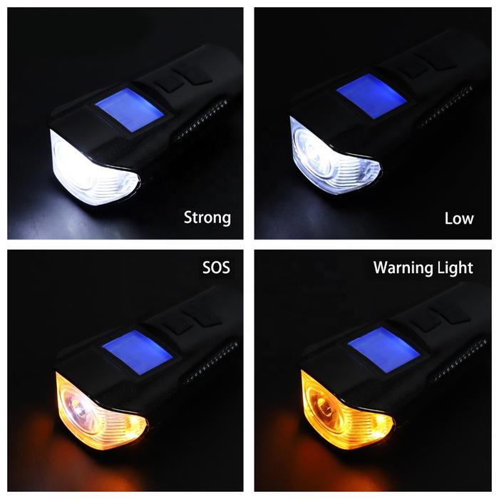 STORE ABADI - Lampu Sepeda 3 in 1 Klakson Spedometer Rechargeable - Klakson Sepeda - Spedometer Sepe