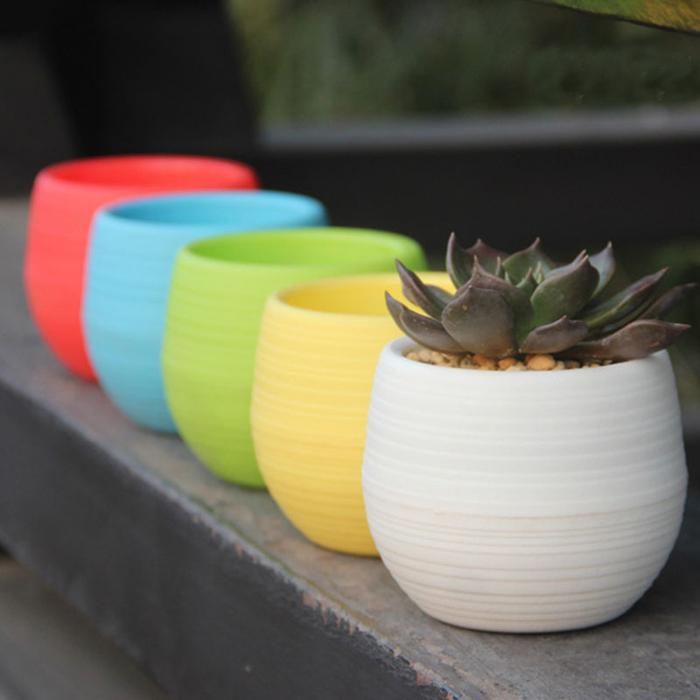 STORE ABADI - BISA COD - Pot Bunga Mini Lucu Hias Kaktus Tanaman 5 Pcs Set Vas Bunga Tampat Tumbuhan