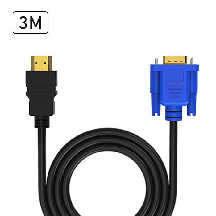 STORE ABADI - CONVERTER HDMI TO VGA 3m - KABEL HDMI TO VGA - HDMI male to VGA male - 3M Hitam TERLAR