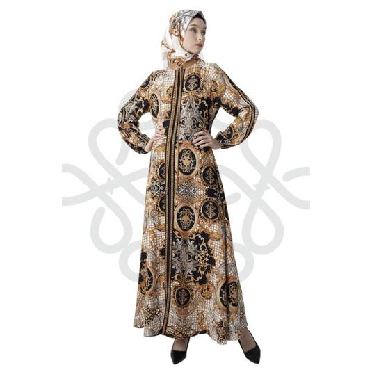 New Abaya Hikmat Batik Hitam A8847-05 Original