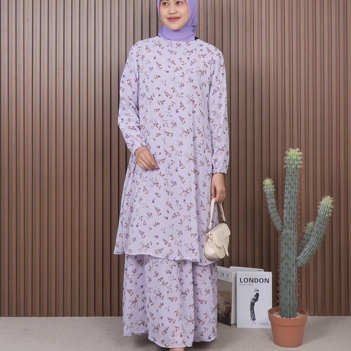 Sale Famys - Gamis Malaysia Motif New Shiffon 000568 Muslim Wanita Ready