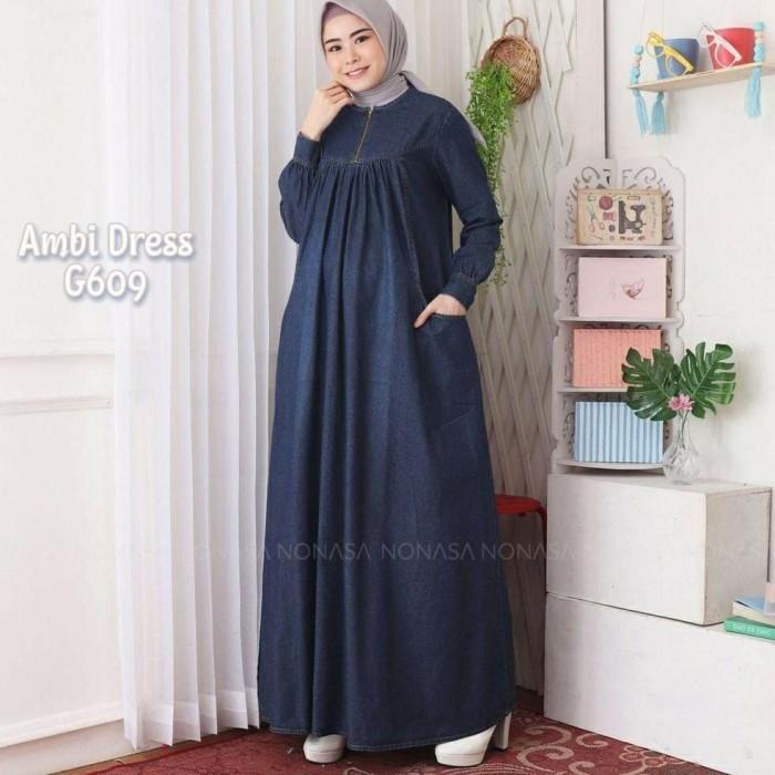 Promo Gamis Jeans Elena Size S M L Xl Xxl / Dress / Baju Muslim / Pakaian Wa Ready