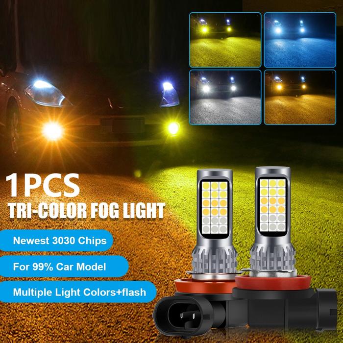 Produk Lampu Led Mobil H11 Foglamp Led Mobil 1Pcs/Kuning es H11 Fog lamp Mobil Lampu 3030 SMD 12-36V