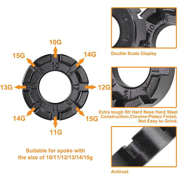 STORE ABADI - Kunci Stel Jari jari velg sepeda Setel Ruji Spoke wrench nipple tool Kunci Pas Tool Bu