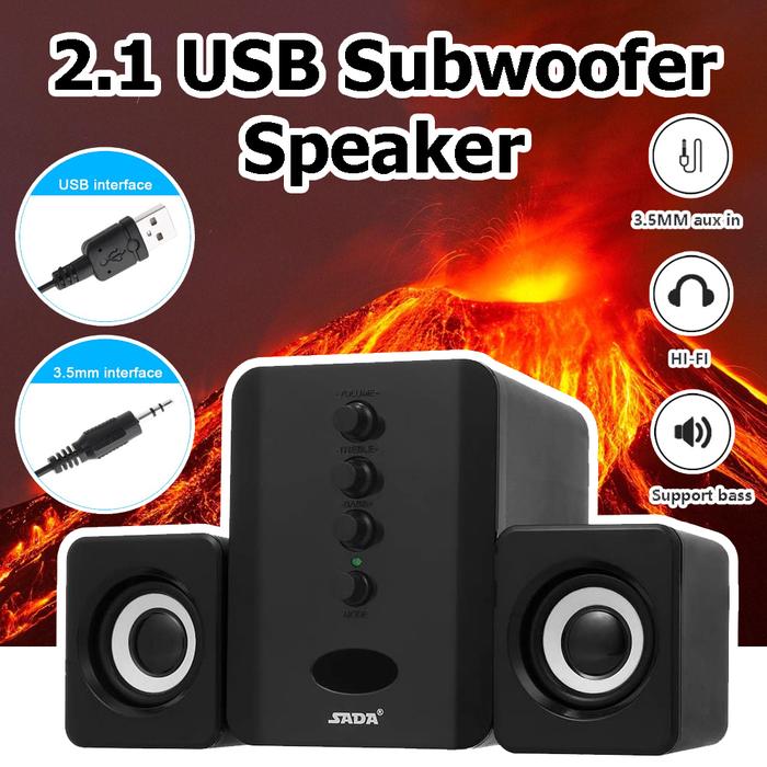 STORE ABADI - Speaker Stereo 2.1 Dengan Power USB - Speaker Subwoofer - Speaker Komputer - Speaker L