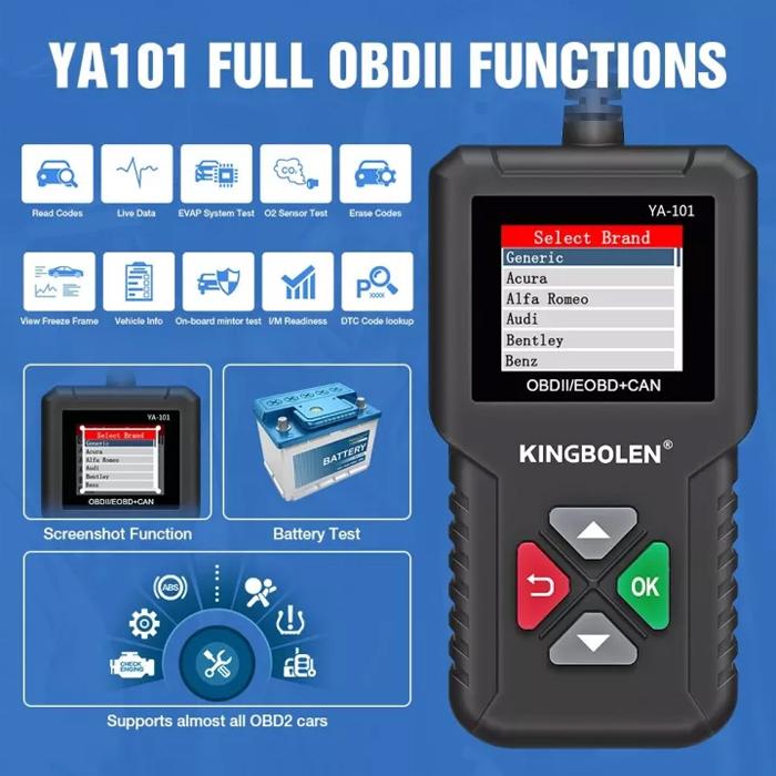 STORE ABADI - BISA COD - Pembaca Kode OBD2 Scanner untuk Auto OBD 2 Mobil Scanner Alat Diagnostik Ot