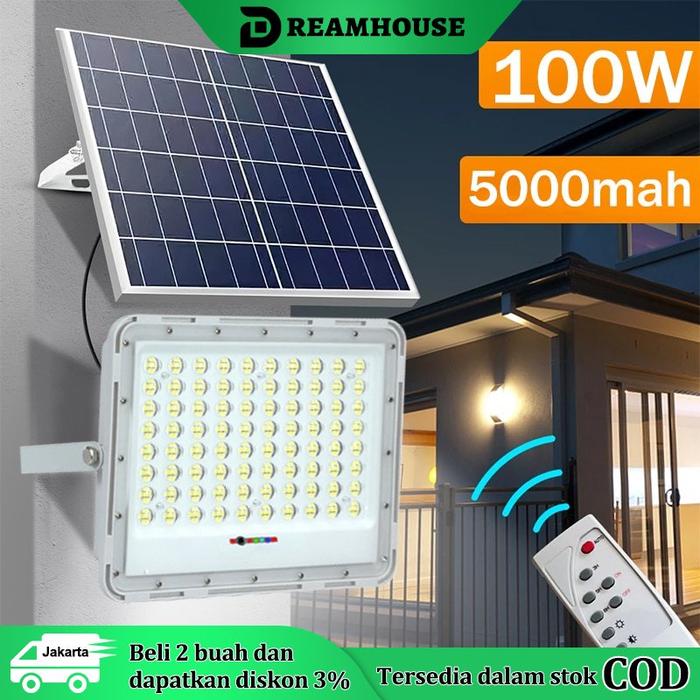 Produk 100/200W Lampu Solar Lampu garansi Solar Cell lar Panel Waterproof lampu solar cell lampu sol