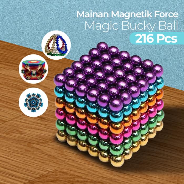 STORE ABADI - BISA COD - Bola Magnet Warna Warni 216 Pcs / Magnet Mainan anak anak Bulat Bola Kecil 