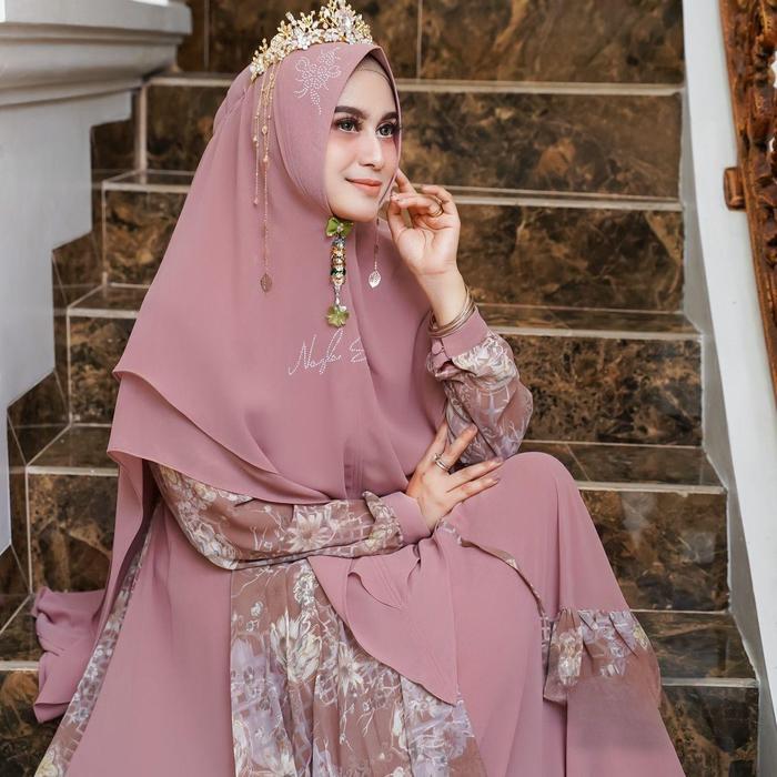 Promo [Kode A] Gamis & Syari Tsm Original Muslim Wanita Dewasa Elegan By Nazla Syari Ready
