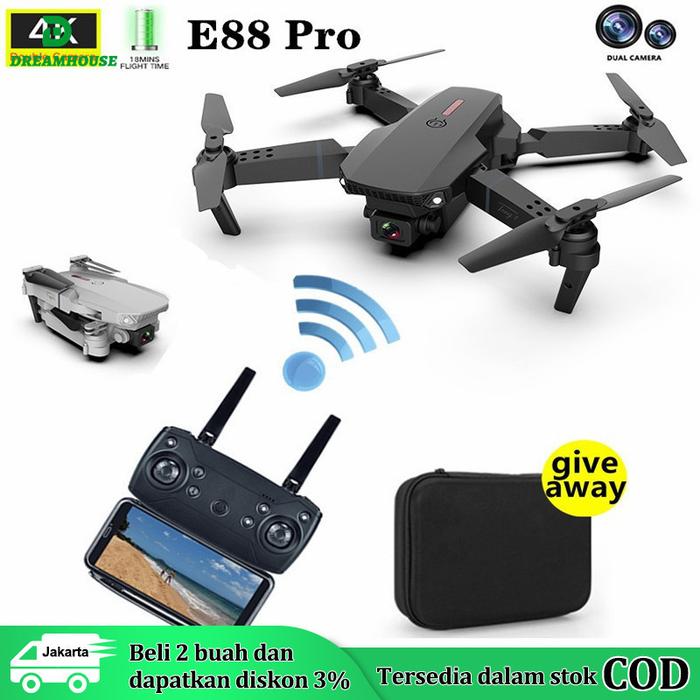Produk Smart Drone E88 Pro/E99 Pro 4k HD Dual Camera Shoot Original Indoor Outdoor Drone Murah Mini 