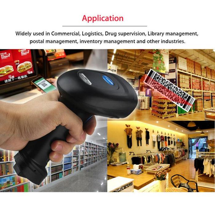 STORE ABADI - Alat Pemindai Barcode 1D Wireless Dengan Bluetooth - Bluetooth Barcode Scanner - Wirel