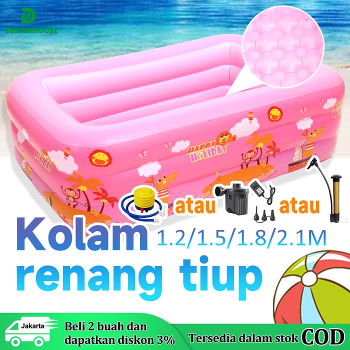 Produk Kolam Renang Anak Jumbo Perosotan Murah 2.1/1.8/1.5/1.2M Kolam Renang Anak Jumbo 3Rings Kolam
