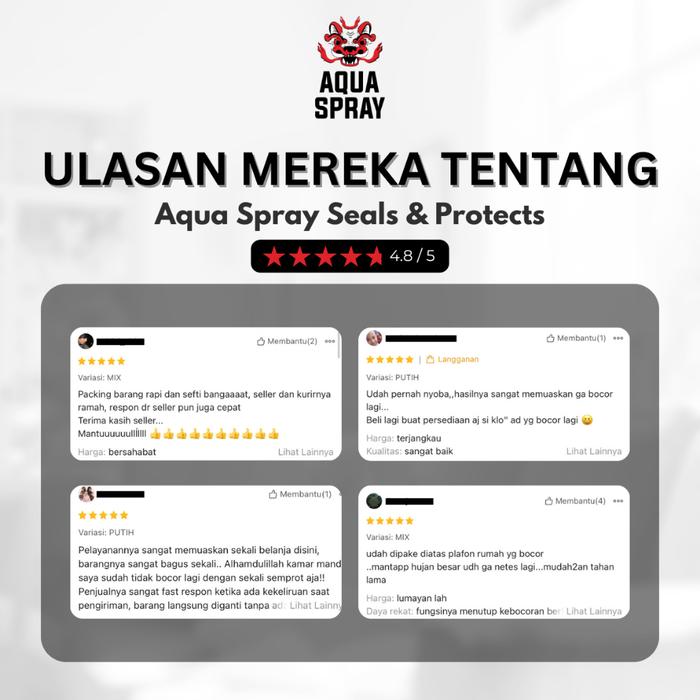 Aqua Spray | Seal And Protect | Cairan Penambal Bocor | Sealant Spray 500ml - Buy 1 Get 1 free Terla