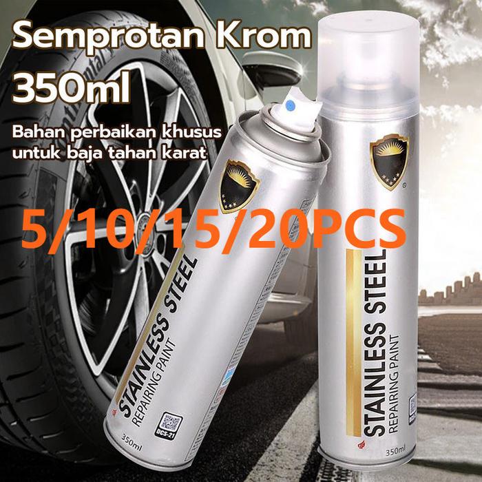 Produk 20/15/10/5PCS Cat Semprot Chrome 350 ML Warna Chrome Krom Cat Logam Otomotif Baja Tahan Karat