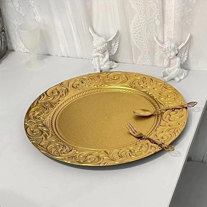STORE ABADI - Piring Emas Piring Arab Gold Piring Saji Piring Kurma/Piring Kue/Piring Saji/Piring Me
