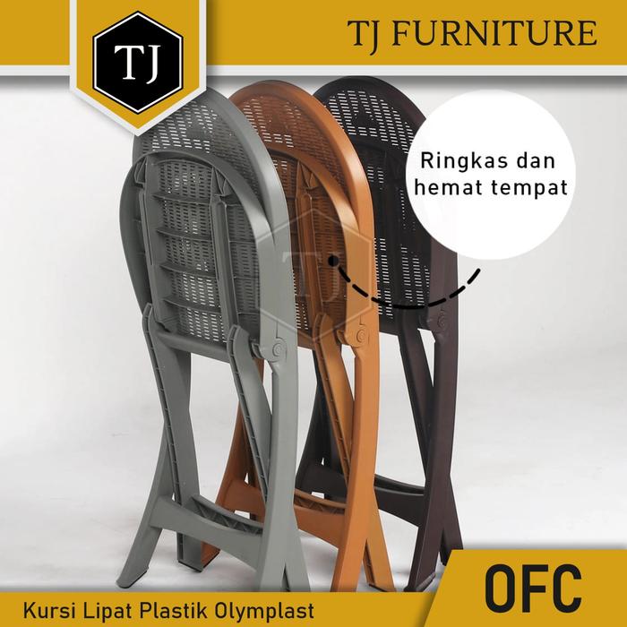 Olymplast Folding Chair OFC Kursi Tamu Cafe / Kursi Teras / Kursi Makan Motif Rotan Serbaguna / Kurs