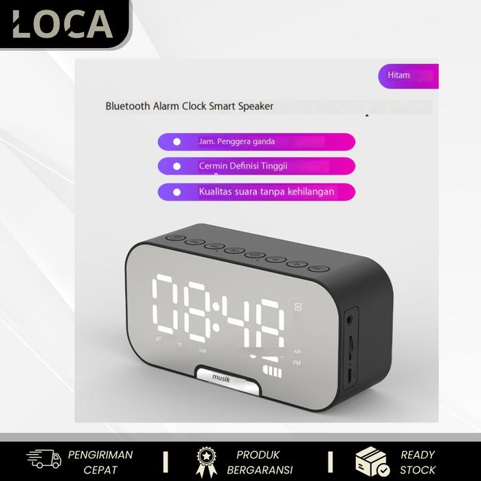 LOCA Wireless Bluetooth Speaker Jam Alarm With Smart Alarm Clock Portable Mini Salon Bluetooth Speak