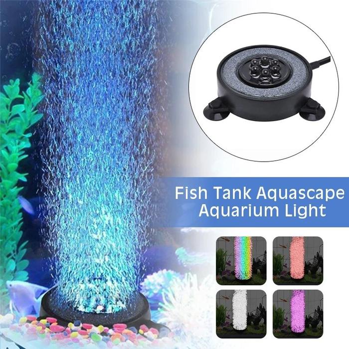 lampu LED celup submersible gelembung udara aquarium akuarium aquascape lampu LED aerator air stone 