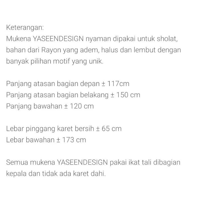 MUKENA ELAYA BY YASEENDESIGN YASEEN DESIGN