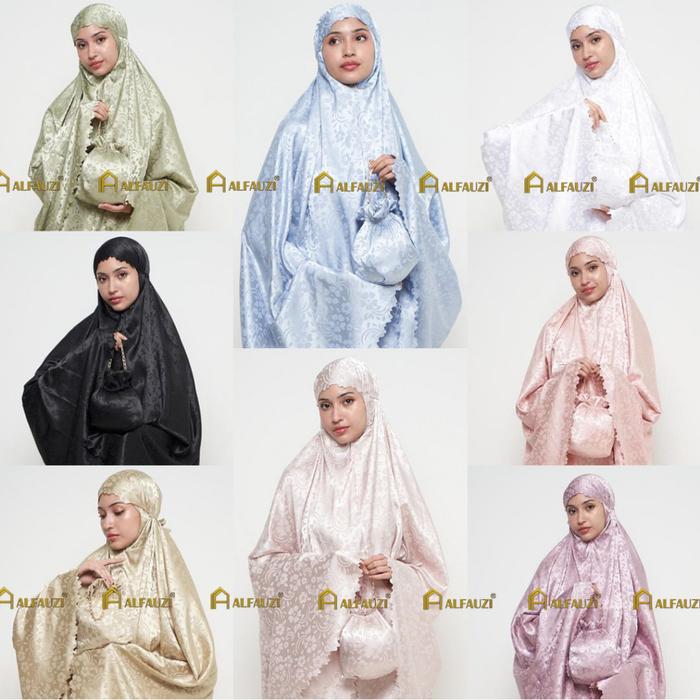ALFAUZI - Mukena Arman! Jacquard Motif Laser cut I Mukena Jacquard / Mukena Dewasa / Mukena 2In1 / M