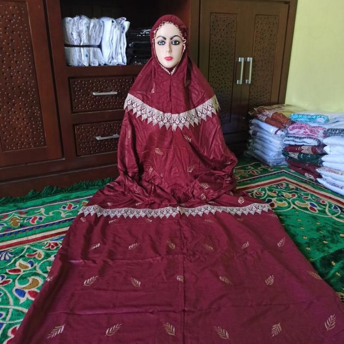 MUKENA TERUSAN RAYON BORDIR CEMARA RENDA PREMIUM MUKENA LAJURAN RAYON BORDIR MOTIF CEMARA