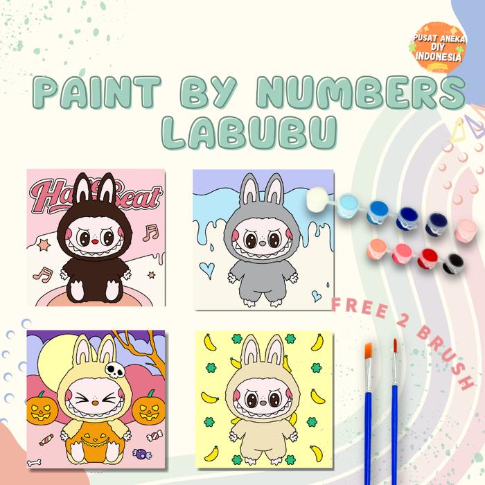 DIY Paint By Numbers Kit Labubu The Exciting Monster Edition V1 V2 1 Set Number Canvas Board | Kanva