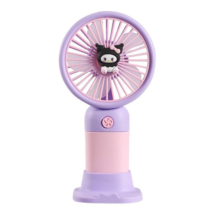 Kipas Angin Portable Mini Fan Karakter Kuromi Sanrio Tangan Stand Genggam Kipas Angin Kecil Melody