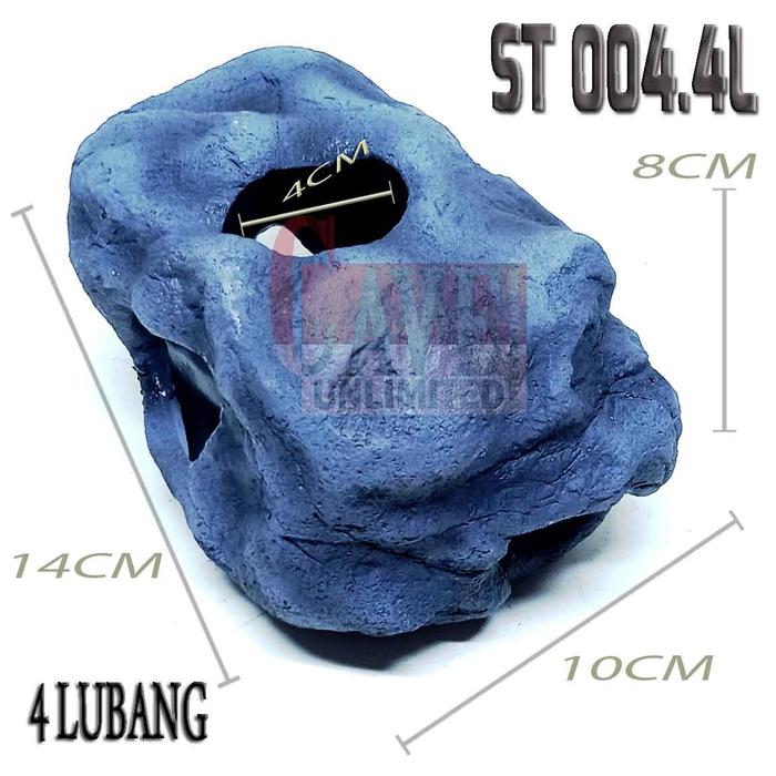 ST001 HIDING CAVE STONE TEMPAT BERMAIN SEMBUNYI IKAN KECIL HIAS NEON CICHLID LOBSTER KEPITING PLECO 