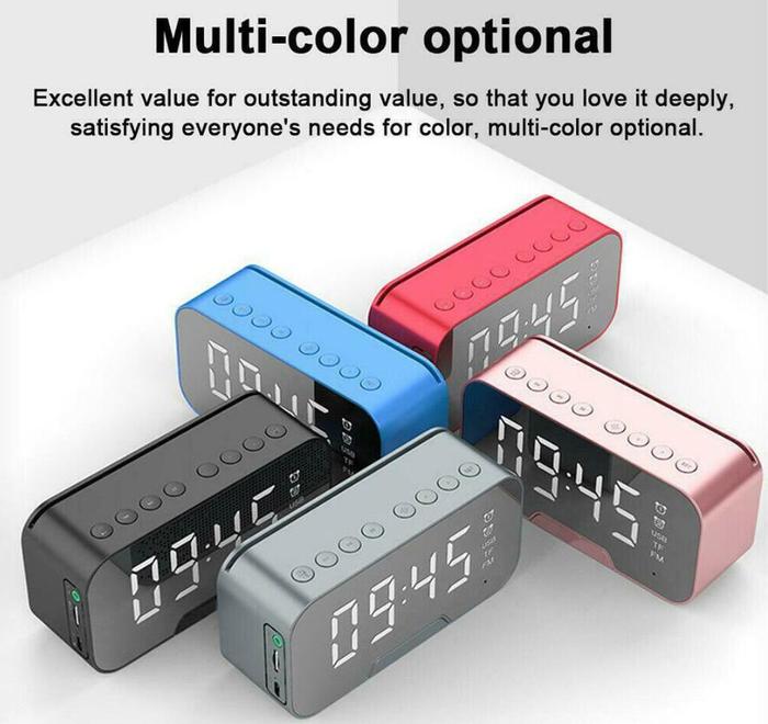 Original - Lampu Speaker Bluetooth Portable Bass Jam Alarm Clock LED Display Spiker Bluetooth Musik 